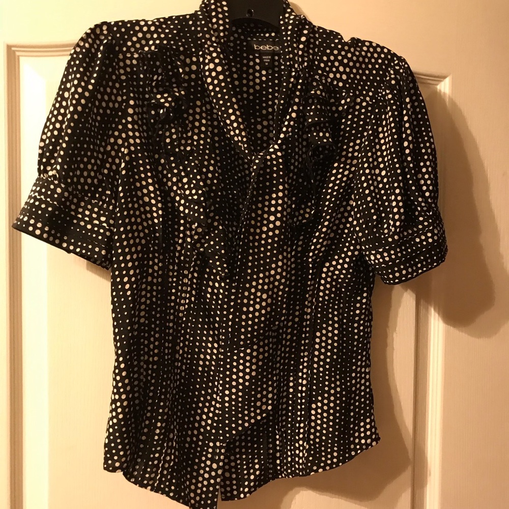 Black & white polka dots top from Bebe in size S.
